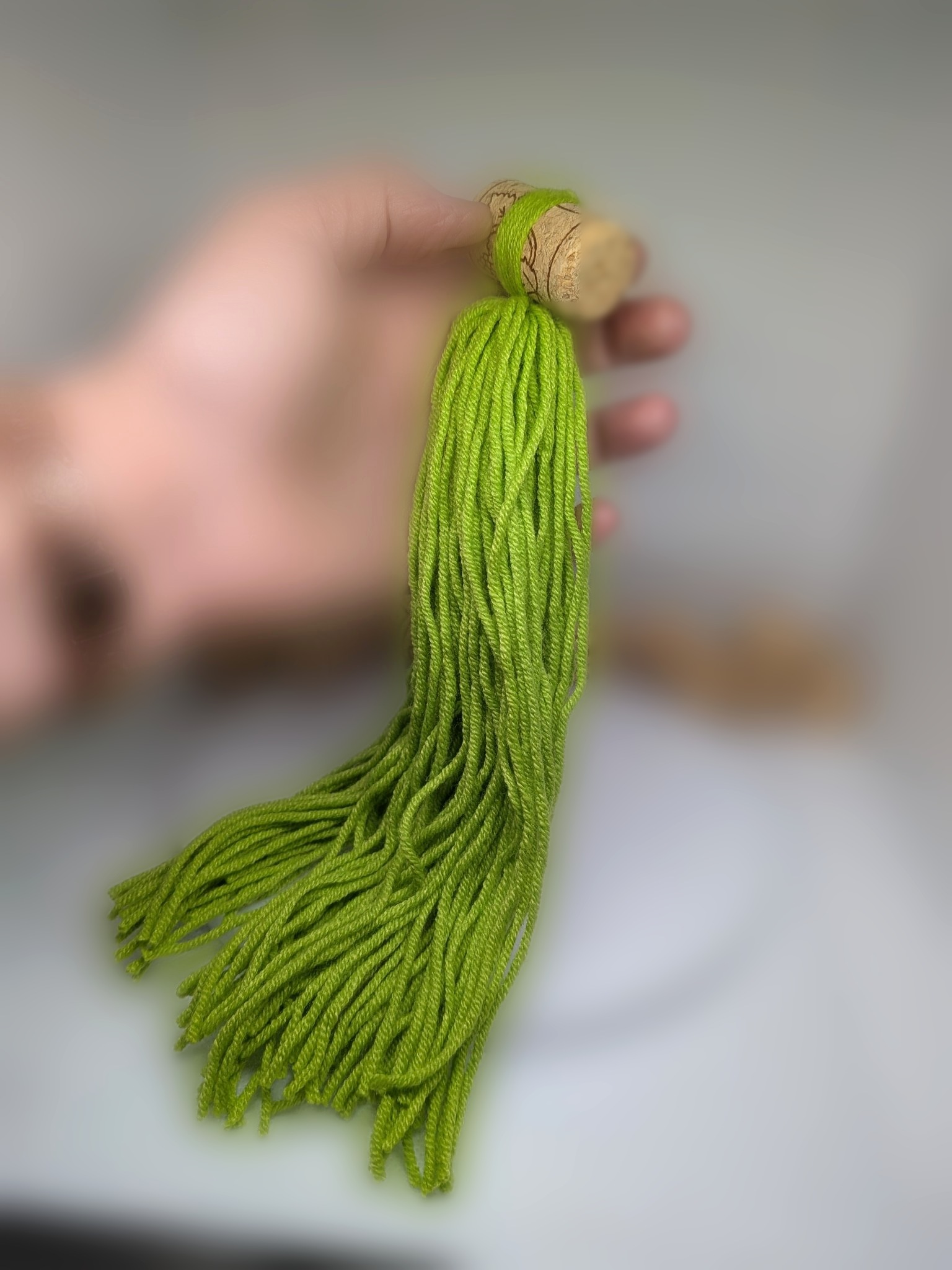 Gilled Gems Lime Green "Peridot Bloom" Fry Mop Ball / Mock Ball — Long-Strand Fry Shelter — Handmade