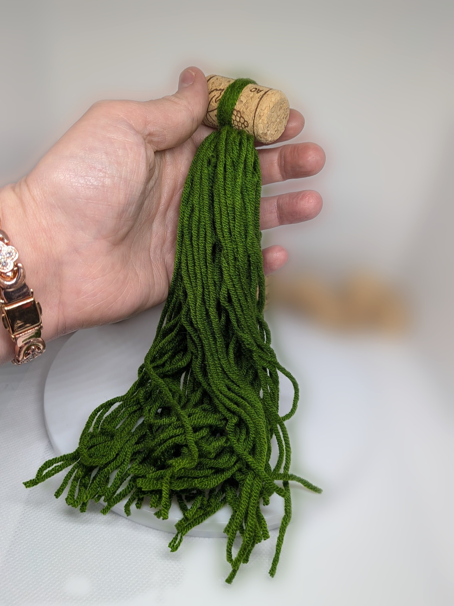 Gilled Gems Forest Green "Riverside Emerald" Fry Mop Ball / Mock Ball — Long-Strand Fry Shelter — Handmade