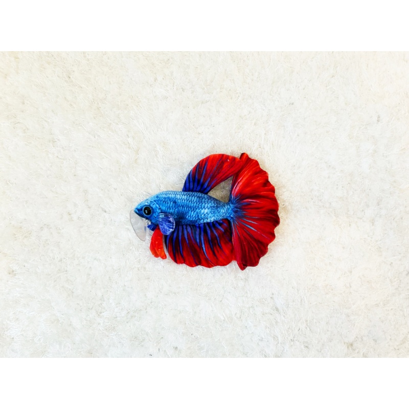 Blue/Red Betta Plush by GreenPleco ( approximately 8 inch )