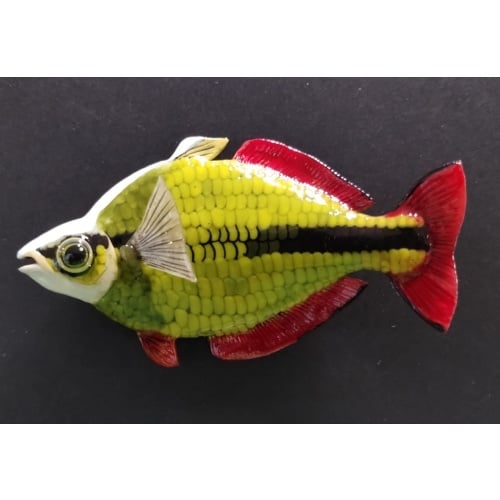 Yellow Rainbowfish Polymer Clay Sculpture Magnet