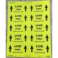 Live Fish shipping stickers 500 ct