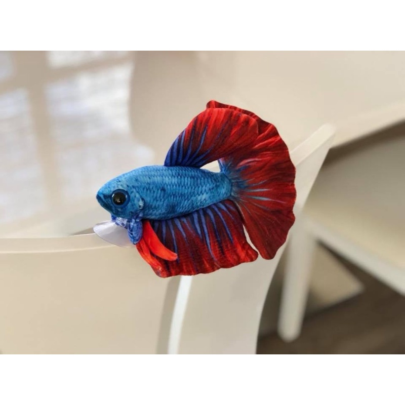 Blue/Red Betta Plush by GreenPleco ( approximately 8 inch )